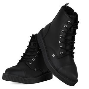Black TUKskin™ Pointed Lace Up Boot